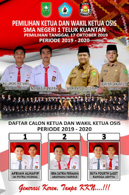 Tiga Paslon Berlaga di Pemilihan Ketua dan Wakil Osis SMAN 1 Teluk Kuantan