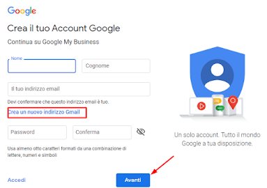 creare un account gmail