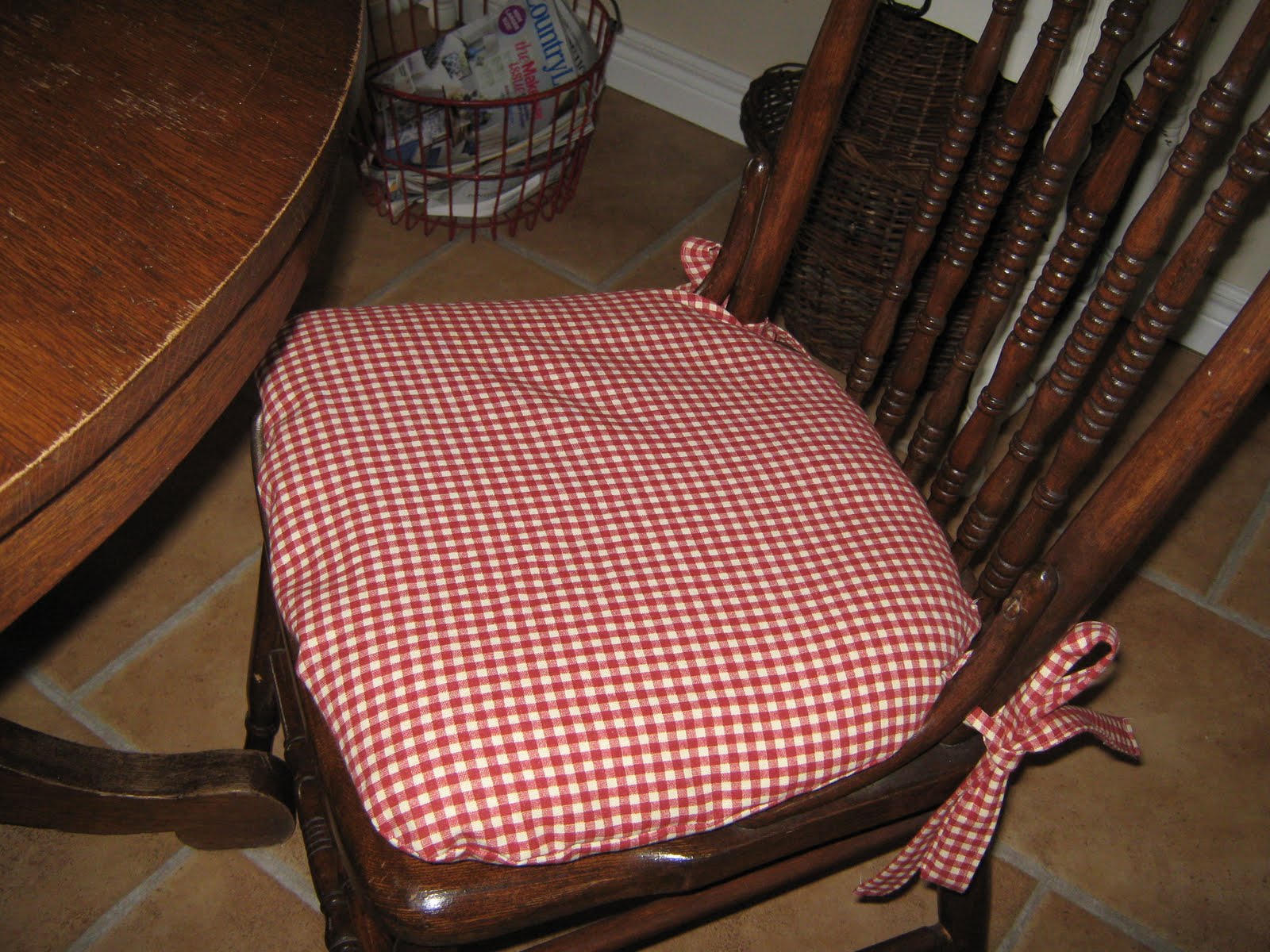 Lavender Ridge Checkered Seat Cushion Covers and Tutorial