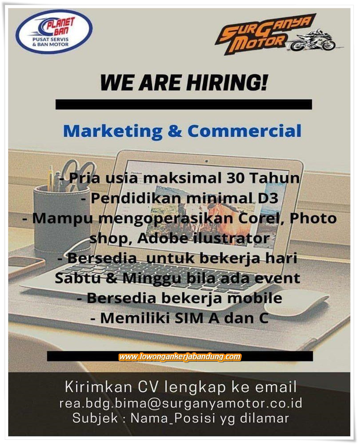 Lowongan Kerja Bandung Marketing Planet Ban - Loker Bandung Hari Ini