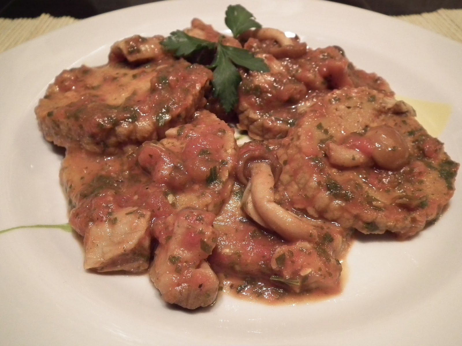 scaloppine di muscolo di grano ai funghi 