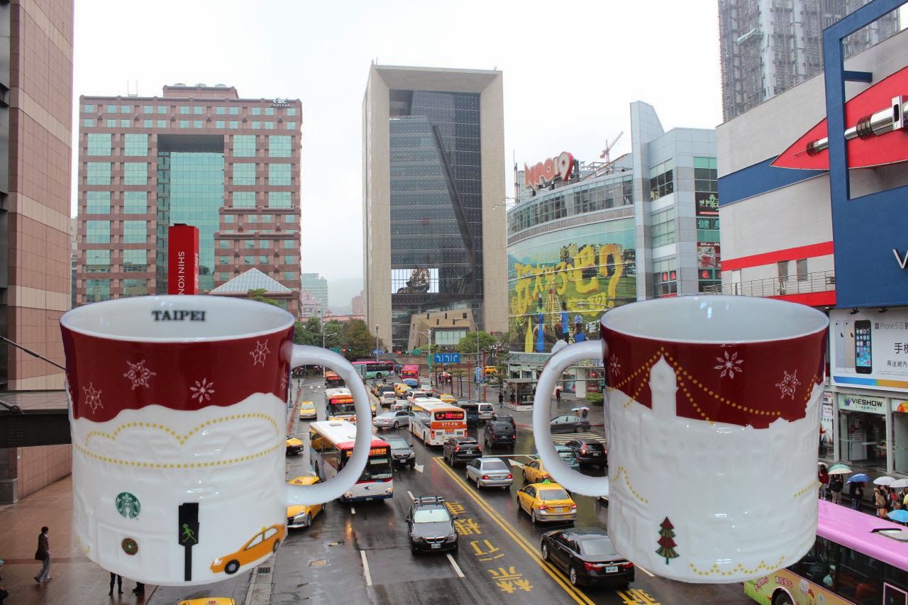 Out Last Night Starbucks Mug Taipei Christmas