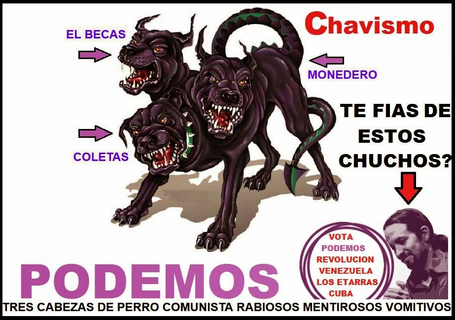 Podemos Chistes y Memes: PODEMOS, las tres cabezas de PERRO RABIOSO
