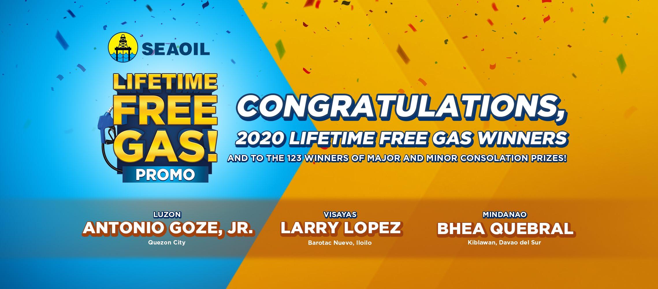 2020 LIFETIME FREE GAS WINNERS OF SEAOIL PROMO ANNOUNCED