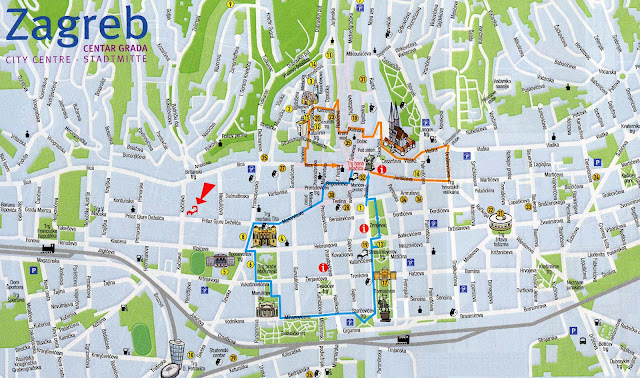 Zagreb Croátia tourist map