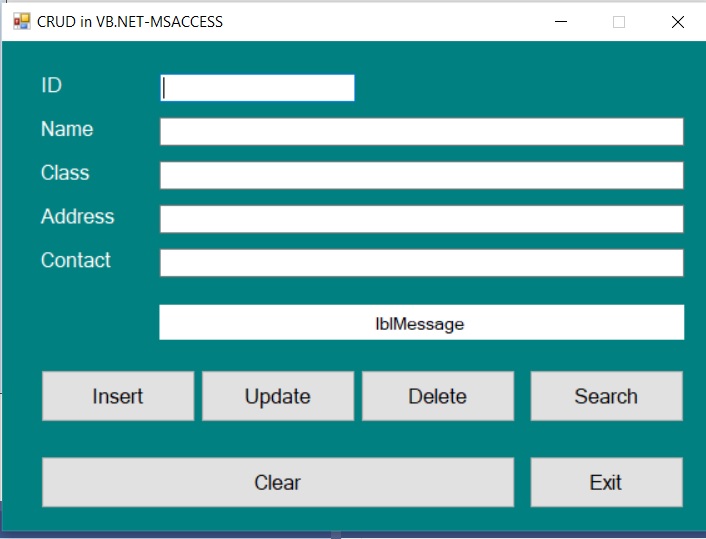 Create Read Update Delete Crud In Vb Net Ms Access Youtube Gambaran