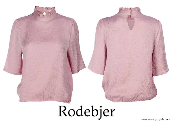Crown Princess Victoria wore Rodebjer Marble Pink Silk Top