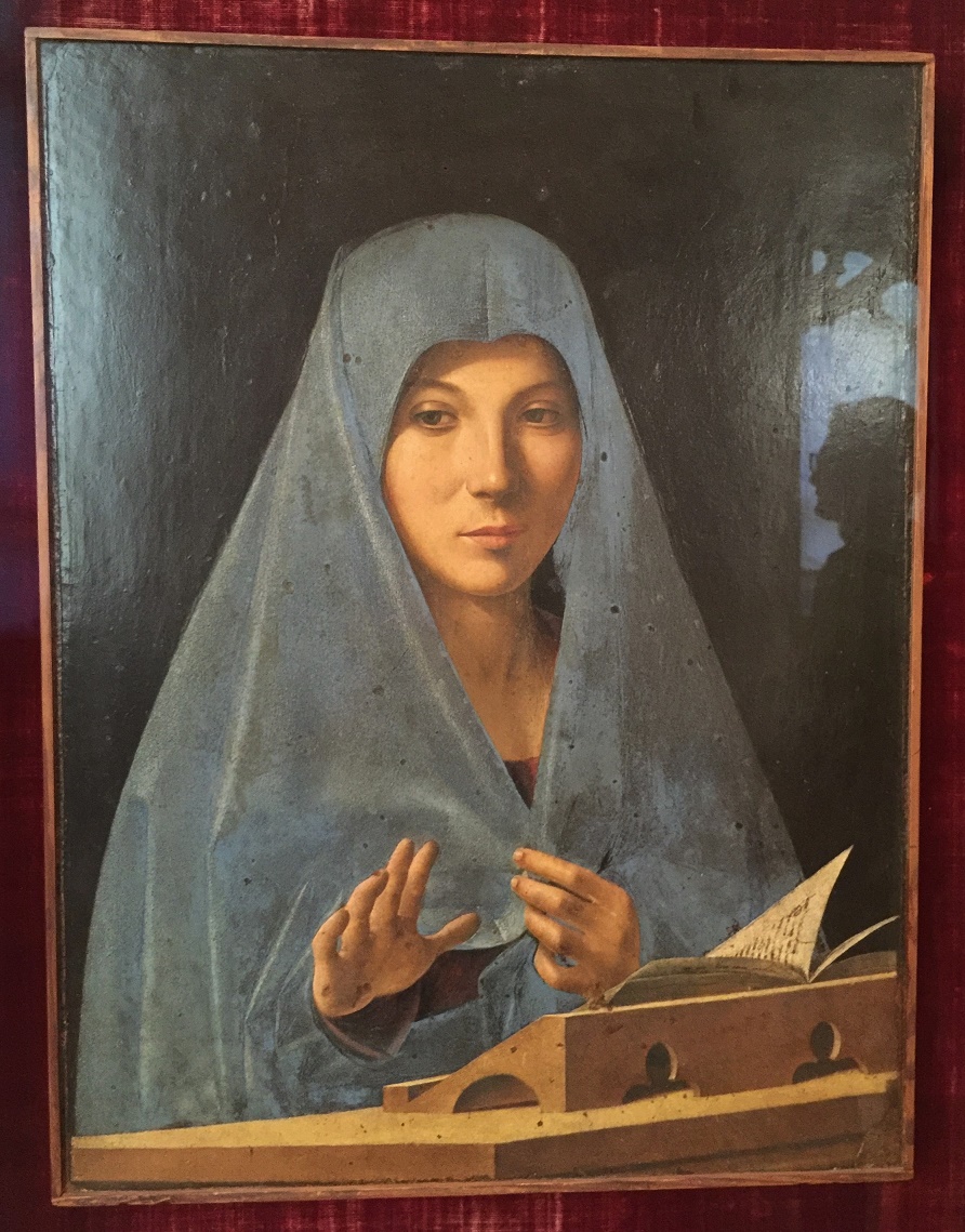 Reproduction Sur Toile "L'Annunciata" D'Antonello Da Messina - Effet Peinture à Relief, Fait Main Italie