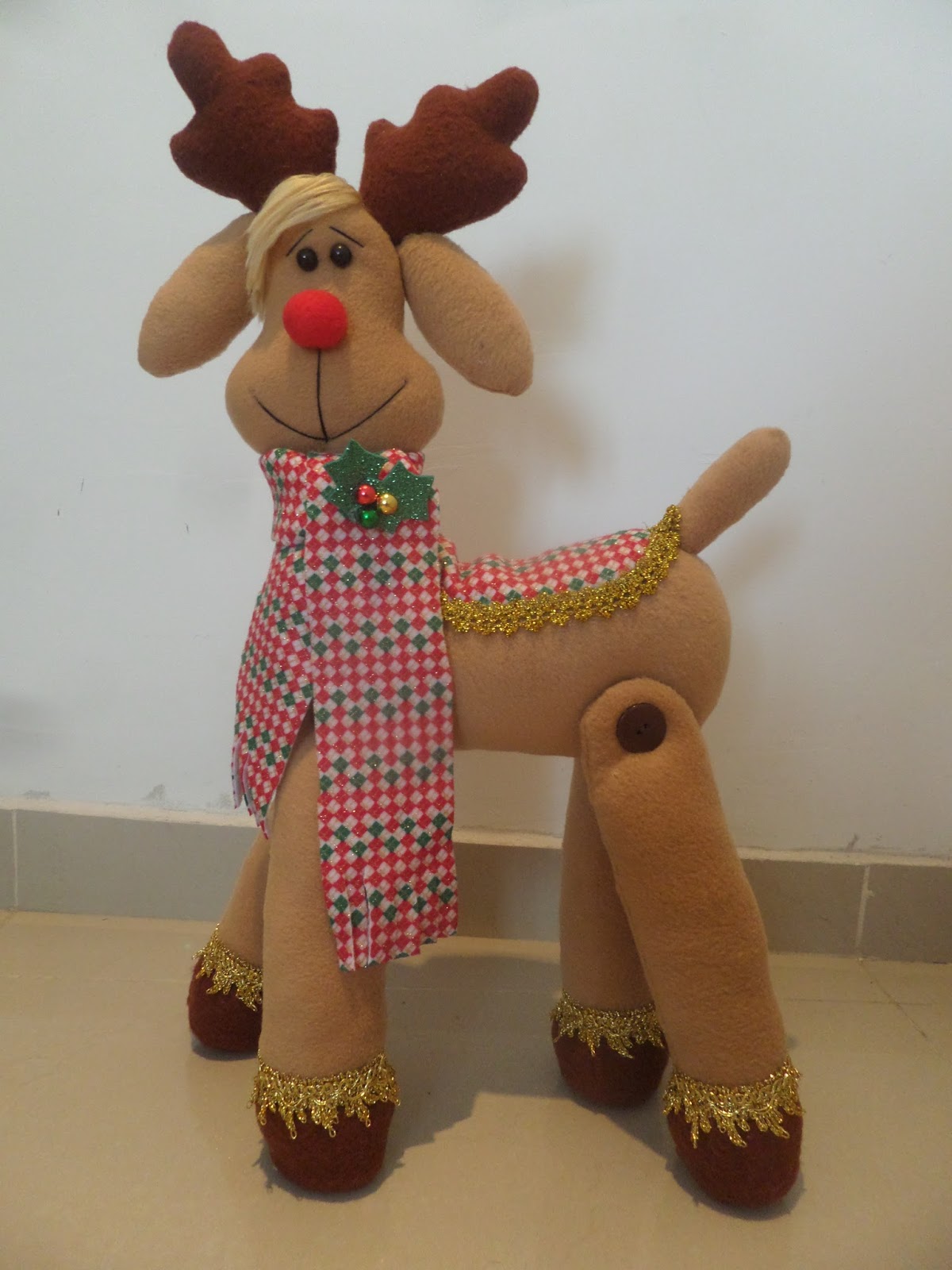 Tutorial reno navideño con moldes - Tutoriales de Muñequeria y Peluches