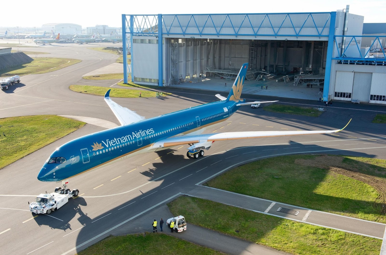 A350900 of Vietnam Airlines Rolled Out Paint Shop 4138