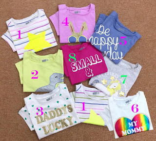 Áo thun hơi Croptop tay nhí bé gái. Crazy8. size 1-5T. Vietnam xuất xịn.