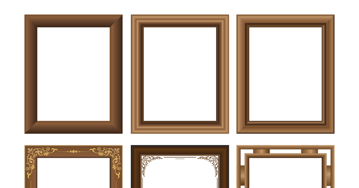 Kumpulan Bingkai Foto dari Kayu Vektor Format AI Masvian