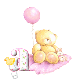 Abecedario de Osita de Peluche con Globo. Teddy Bear with Balloon Abc.