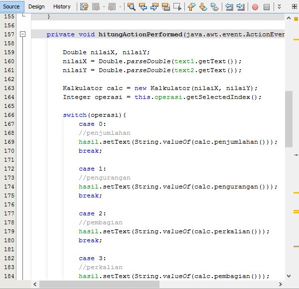 Contoh Program GUI Kalkulator pada Java - syarif soden