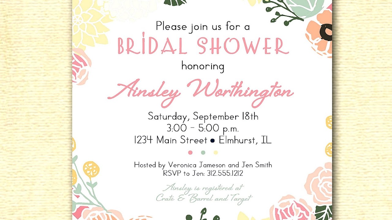 Garden Themed Bridal Shower Invitations Theme Choices