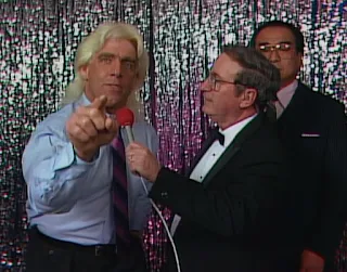 NWA Chi-Town Rumble 1989 - Ric Flair cuts a promo on his opponent, Ricky Steamboat