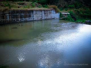 Calm River Waterstream Of Dam Output Side River Channel In The Dry Season At Titab Ularan Village North Bali Indonesia