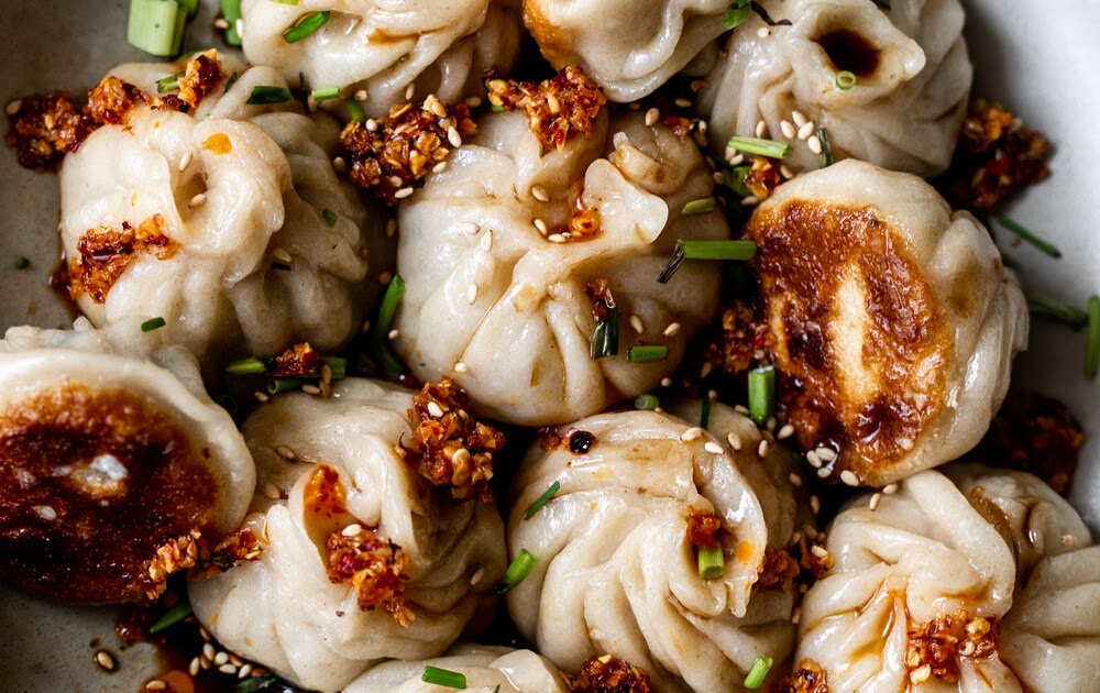 JUICY PORK & CHIVE PANFRIED DUMPLINGS