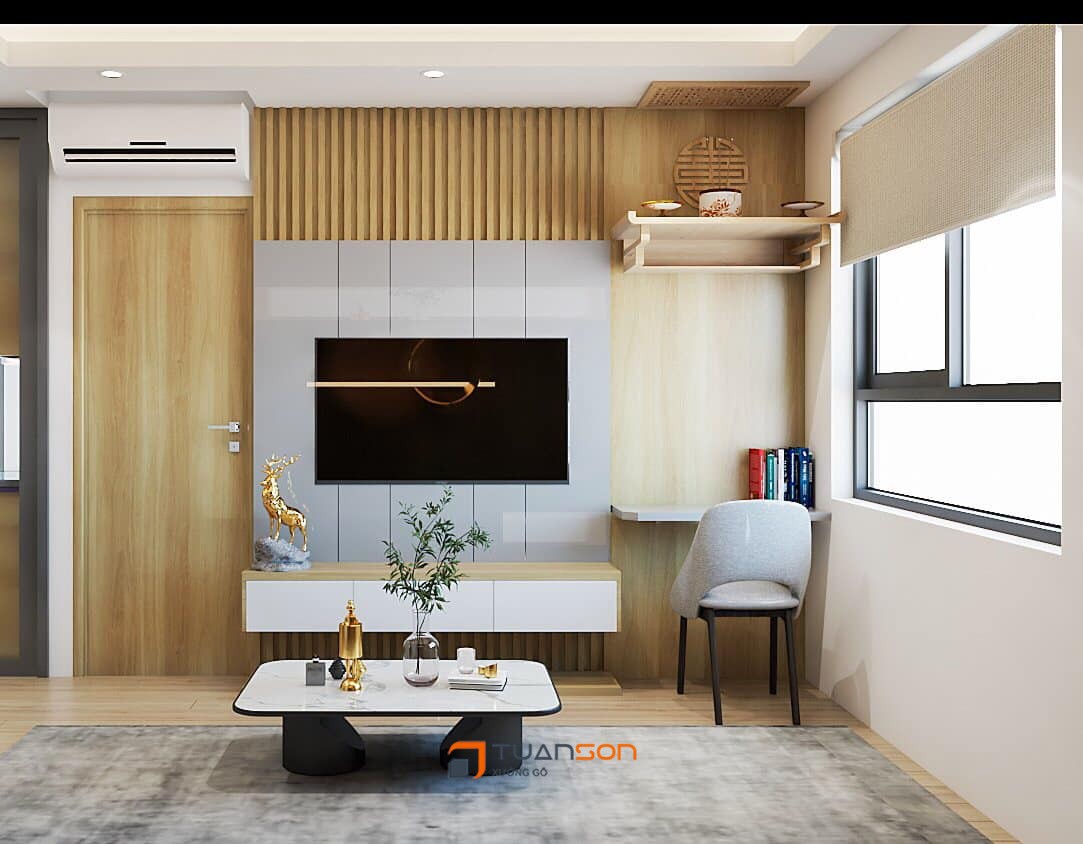 Thiết kế nội thất căn hộ 2 phòng ngủ chung cư IEC Thanh Trì Thiết kế nội thất căn hộ 2 phòng ngủ chung cư IEC Thanh Trì