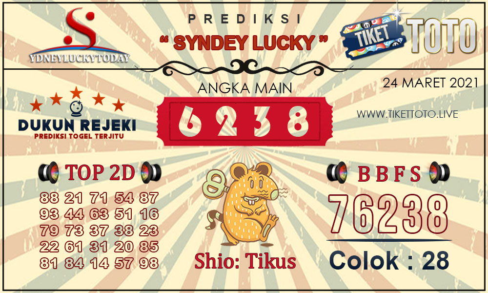 Prediksi Togel SYDNEY LUCKY TIKETTOTO 24 MARET 2021