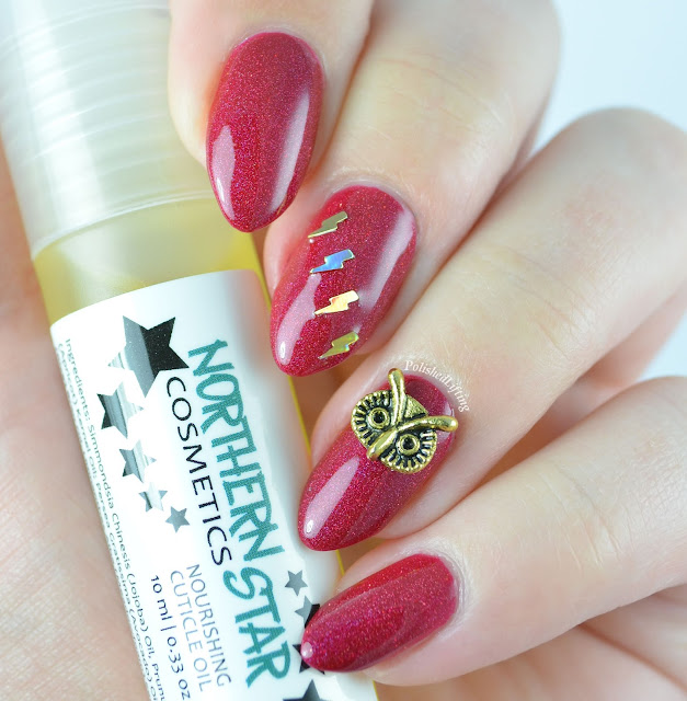 Northern Star Cosmetics Protego Totalum lightning bolt owl charm cuticle oil Harry Potter Set