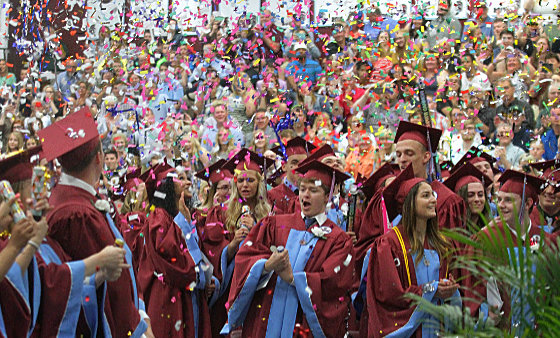Members of the St. Joseph-Ogden Class of 2019 celebrated in colorful style