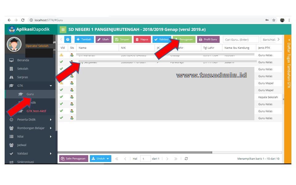 CARA UPDATE DATA BENDAHARA DAN KS DAPODIK tasADMIN