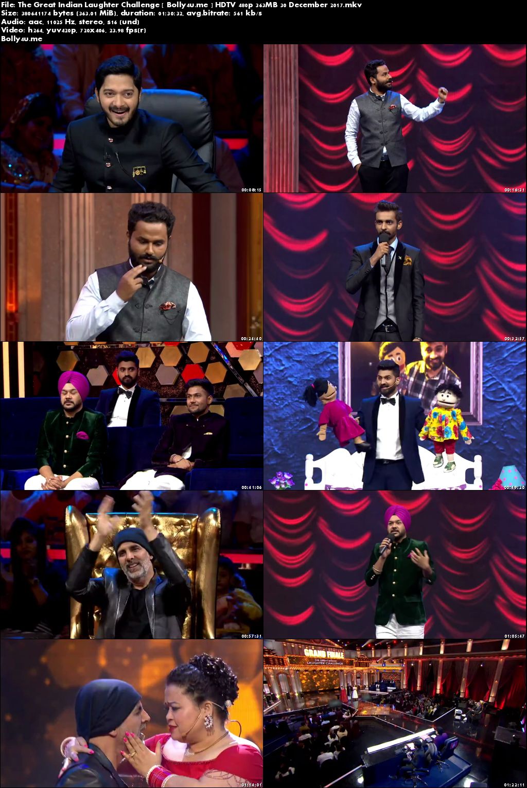 The Great Indian Laughter Challenge HDTV 480p 350MB 30 Dec 2017 Download