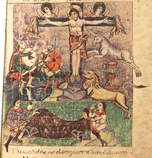 The Stuttgarter Psalter was created 820 to 830 CE