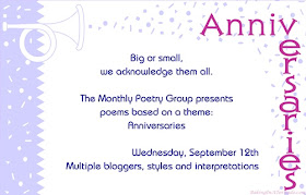 Anniversaries, this month's Monthly Poetry Group theme | Graphic property of www.BakingInATornado.com | #poetry #poem