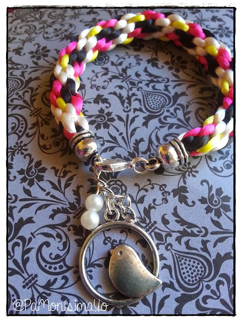 Pulsera kumihimo pájaro @pamonisimayo