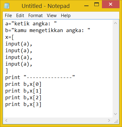 Membuat Array Dengan Nilai Variabel Yang Diisikan Lewat Input - Niguru ...