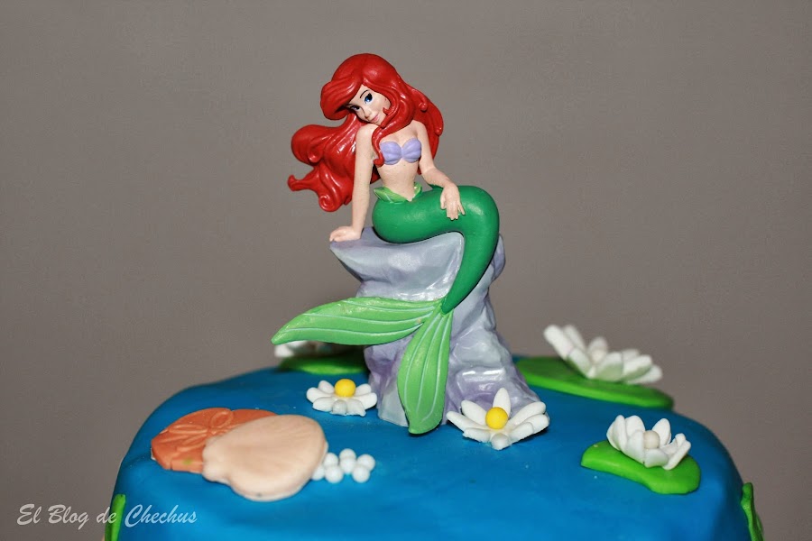 tartas decoradas, La Sirenita, Tarta de la Sirenita, el blog de chechus, Chechus Cupcakes