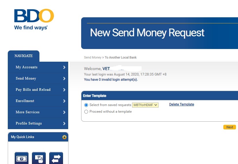 How to Send Money Through BDO Online to Another Local Bank