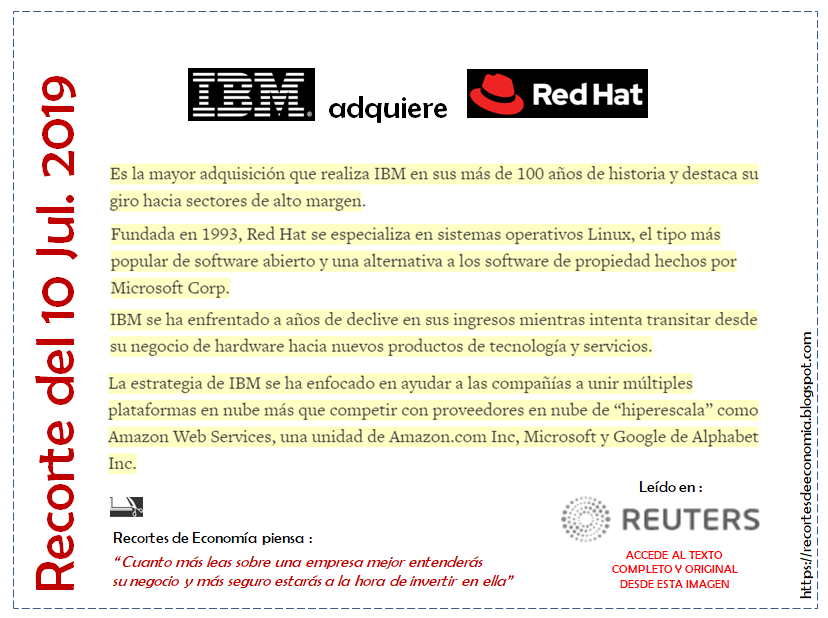  Recorte:IBM adquiere Red Hat