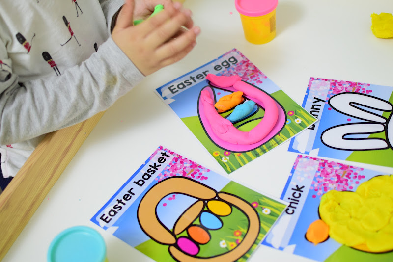 Easter Theme Unit: Easter Playdough Picture Mats