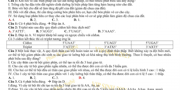 [PDF] 90 câu hỏi lý thuyết sinh học ôn thi THPT - Phan Khắc Nghệ