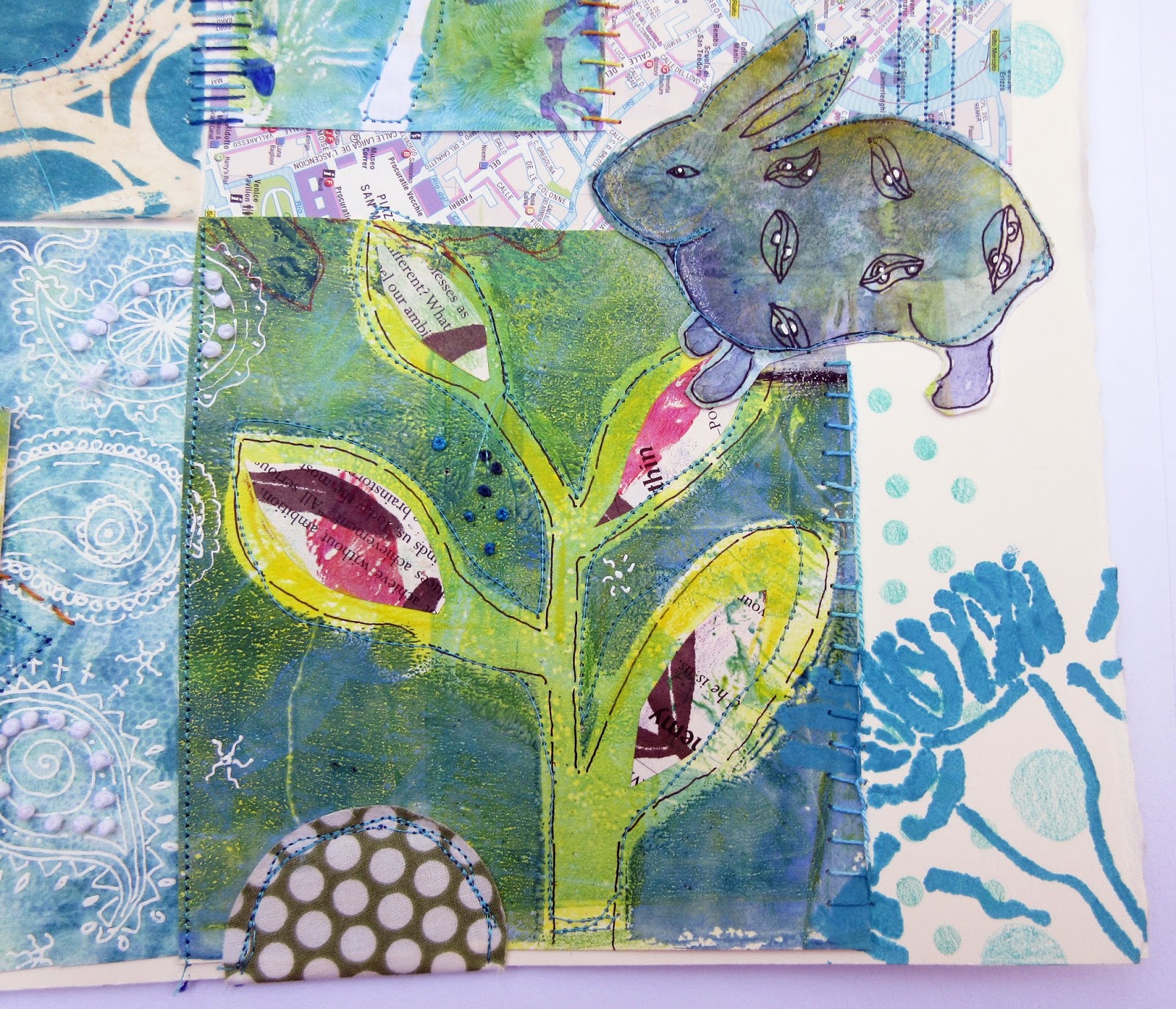 JaneVille: Rabbit ~ a stitched collage