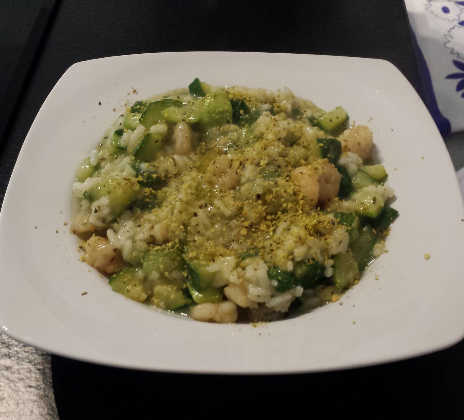 Il dolce e il salato di Elisa RISOTTO ZUCCHINE GAMBERETTI E GRANELLA DI PISTACCHI