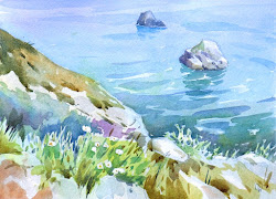 watercolour webb david stone cove mew dartmouth berry head above bayard