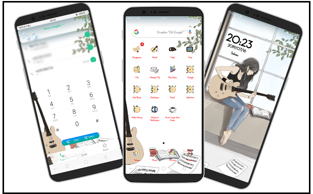 Guitar Girl Tema Oppo Tembus Aplikasi Terbaru