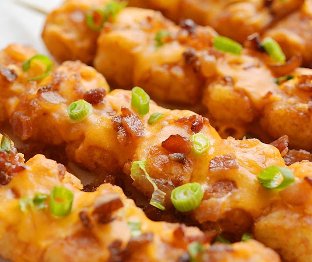 Loaded Tater Tot Skewers Recipe Loaded Tater Tot Skewers Recipe