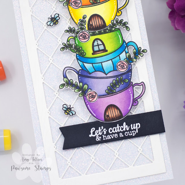 Cup of Tea Stamp Set by Pawsome Stamps #pawsomestamps #handmade