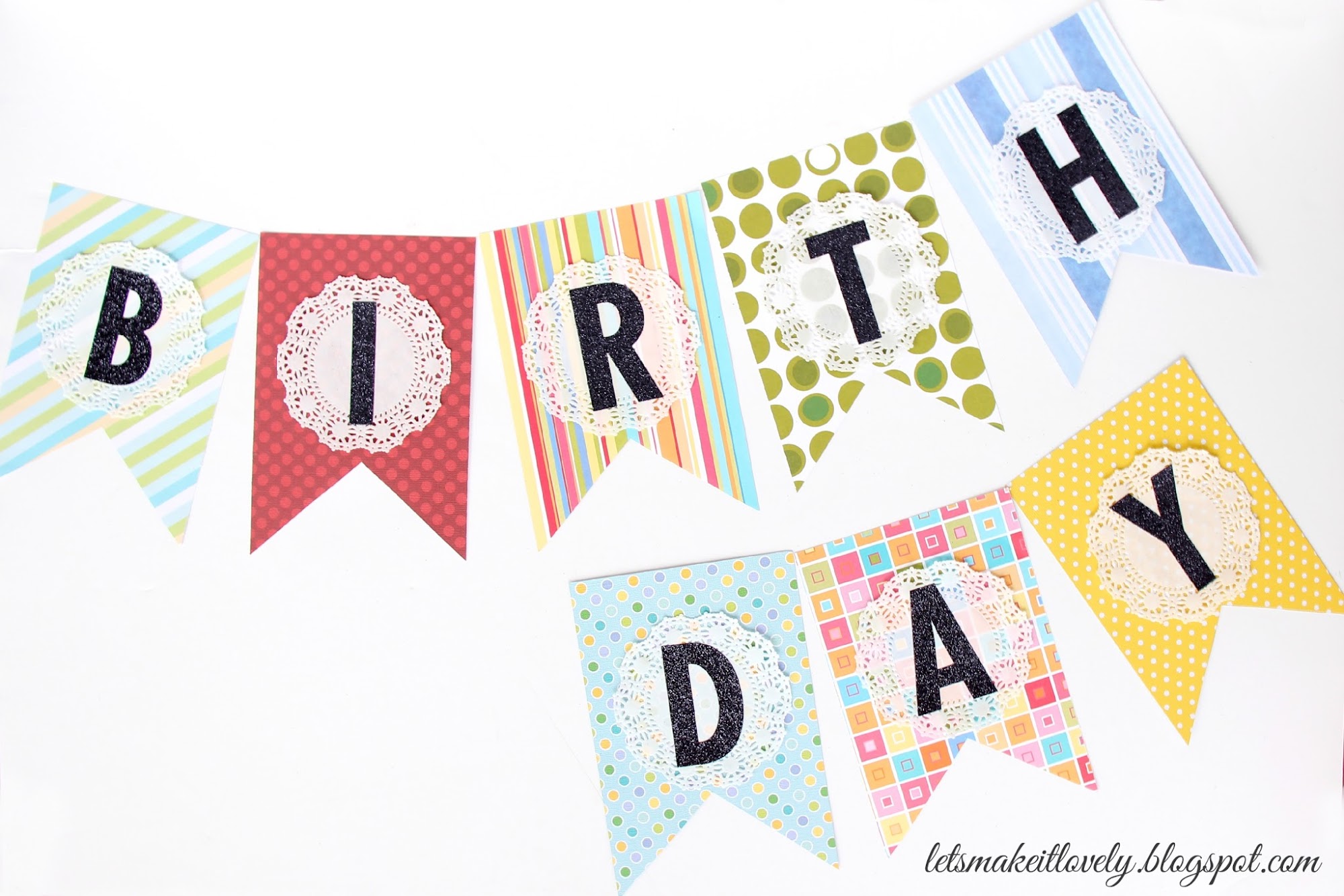 DIY Birthday Decor. DIY Colorful Bunting Banner. 