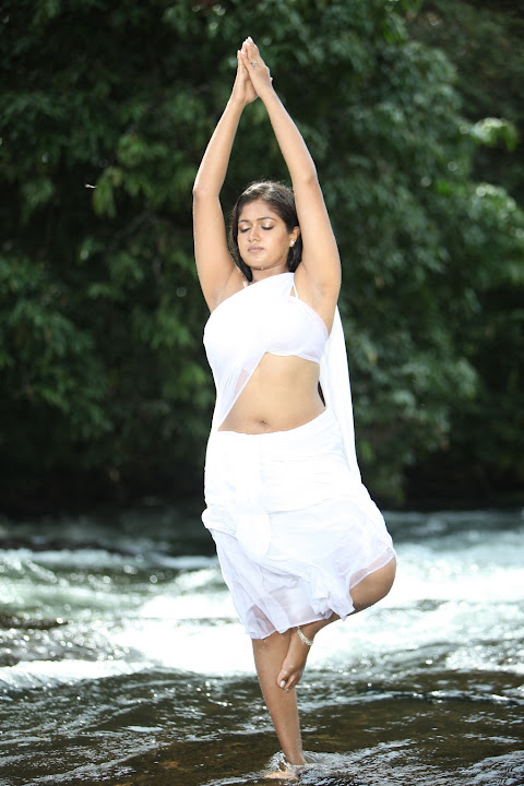 Meghana Raj Hot Stills in Yakshiyum Njanum Movie