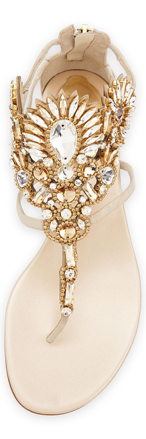 RENE CAOVILLA Chandelier Swarovski Crystal Thong Sandal