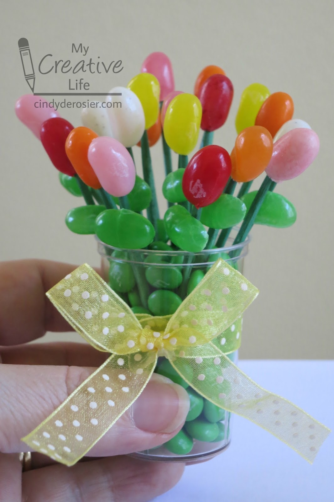 Cindy deRosier My Creative Life Miniature Edible Jelly Bean Bouquet