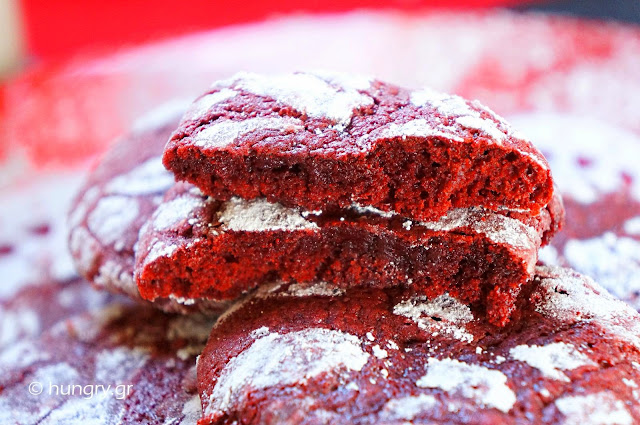 Red Velvet Crinkle Cookies