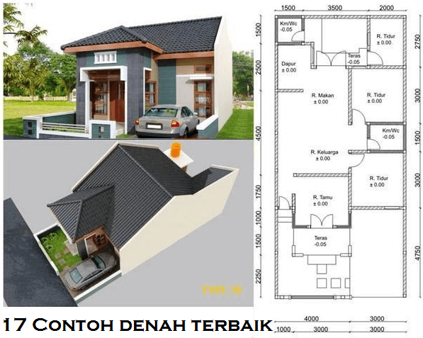 17 Desain  Rumah  Minimalis  Modern  3  Kamar  Tidur Paling 