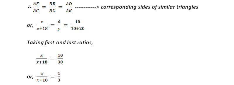 Ratios corresponding sides of similar triangles.
